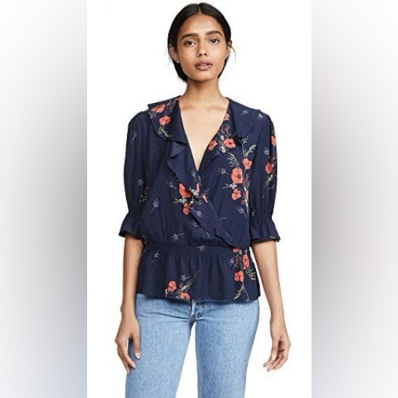 Joie Ottoline Floral-Print Embroidered Top Sz S - Picture 16 of 16